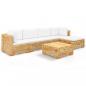 Preview: 6-tlg. Garten-Lounge-Set mit Kissen Massivholz Teak