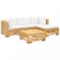 Preview: 5-tlg. Garten-Lounge-Set mit Kissen Massivholz Teak