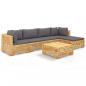 Preview: 6-tlg. Garten-Lounge-Set mit Kissen Massivholz Teak