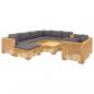 Preview: 10-tlg. Garten-Lounge-Set mit Kissen Massivholz Teak