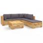 Preview: 6-tlg. Garten-Lounge-Set mit Kissen Massivholz Teak