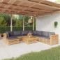 Preview: ARDEBO.de - 9-tlg. Garten-Lounge-Set mit Kissen Massivholz Teak