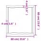 Preview: Tischplatte 60x60x(2-6) cm Massivholz Unbehandelt Baumkante