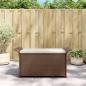 Preview: ARDEBO.de - Gartenbank mit Kissen Braun 116x46x57 cm Poly Rattan