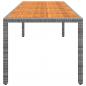 Preview: Gartentisch Grau 250x100x75 cm Poly Rattan & Massivholz Akazie