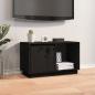 Preview: ARDEBO.de - TV-Schrank Schwarz 74x35x44 cm Massivholz Kiefer