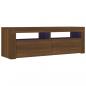 Preview: TV-Schrank mit LED-Leuchten Braun Eichen-Optik 120x35x40 cm