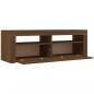 Preview: TV-Schrank mit LED-Leuchten Braun Eichen-Optik 120x35x40 cm