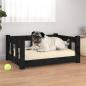 Preview: ARDEBO.de - Hundebett Schwarz 65,5x50,5x28 cm Massivholz Kiefer