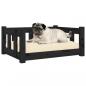 Preview: Hundebett Schwarz 65,5x50,5x28 cm Massivholz Kiefer