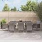 Preview: ARDEBO.de - 9-tlg. Garten-Essgruppe mit Kissen Grau Poly Rattan