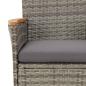 Preview: 9-tlg. Garten-Essgruppe mit Kissen Grau Poly Rattan