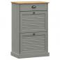 Preview: Schuhschrank VIGO 60x35x96 cm Grau Massivholz Kiefer