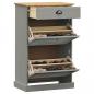 Preview: Schuhschrank VIGO 60x35x96 cm Grau Massivholz Kiefer