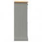 Preview: Schuhschrank VIGO 60x35x96 cm Grau Massivholz Kiefer