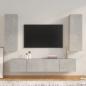 Preview: ARDEBO.de - 4-tlg. TV-Schrank-Set Betongrau Holzwerkstoff