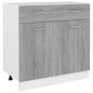 Preview: Unterschrank mit Schublade Grau Sonoma 80x46x81,5 cm