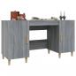 Preview: Schreibtisch Grau Sonoma 140x50x75 cm Holzwerkstoff