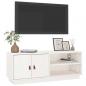 Preview: TV-Schrank Weiß 105x34x40 cm Massivholz Kiefer