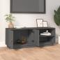 Preview: TV-Schrank Grau 105x34x40 cm Massivholz Kiefer