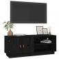 Preview: TV-Schrank Schwarz 105x34x40 cm Massivholz Kiefer