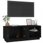 Preview: TV-Schrank Schwarz 105x34x40 cm Massivholz Kiefer