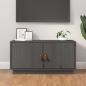 Preview: ARDEBO.de - TV-Schrank Grau 80x34x40 cm Massivholz Kiefer