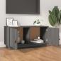 Preview: TV-Schrank Grau 80x34x40 cm Massivholz Kiefer