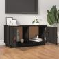 Preview: TV-Schrank Schwarz 80x34x40 cm Massivholz Kiefer