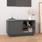 Preview: ARDEBO.de - TV-Schrank Grau 70x34x40 cm Massivholz Kiefer