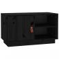 Preview: TV-Schrank Schwarz 70x34x40 cm Massivholz Kiefer