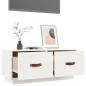 Preview: TV-Schrank Weiß 80x34x35 cm Massivholz Kiefer