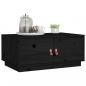 Preview: Couchtisch Schwarz 80x50x35 cm Massivholz Kiefer