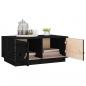 Preview: Couchtisch Schwarz 80x50x35 cm Massivholz Kiefer