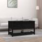 Preview: ARDEBO.de - Couchtisch Schwarz 102x49x55 cm Massivholz Kiefer