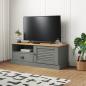 Preview: ARDEBO.de - TV-Schrank VIGO Grau 106x40x40 cm Massivholz Kiefer