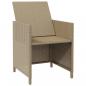 Preview: Gartenstühle mit Hocker 2 Stk. Poly Rattan Beige