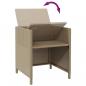 Preview: Gartenstühle mit Hocker 2 Stk. Poly Rattan Beige