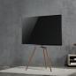 Preview: TV Bodenständer | 50 - 65 " | maximal unterstützes Bildschirmgewicht: 35 kg | Scandinavian Design | drehbar | Anti-Kipp-Gurt | Schnappverschluss | Aluminium / Stahl | Schwarz