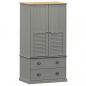 Preview: Kleiderschrank VIGO Grau 90x55x176 cm Massivholz Kiefer