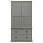 Preview: Kleiderschrank VIGO Grau 90x55x176 cm Massivholz Kiefer