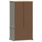 Preview: Kleiderschrank VIGO Grau 90x55x176 cm Massivholz Kiefer