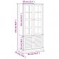 Preview: Vitrine VIGO Grau 85x35x170 cm Massivholz Kiefer