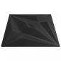 Preview: Wandpaneele 12 Stk. Schwarz 50x50 cm XPS 3 m² Stern