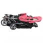 Preview: Tandem-Kinderwagen Stahl Rosa und Schwarz