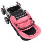 Preview: Tandem-Kinderwagen Stahl Rosa und Schwarz