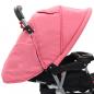 Preview: Tandem-Kinderwagen Stahl Rosa und Schwarz