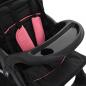 Preview: Tandem-Kinderwagen Stahl Rosa und Schwarz