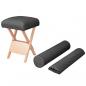 Preview: ARDEBO.de - Massage-Klapphocker 12 cm dicker Sitz & 2 Nackenrollen Schwarz