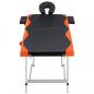 Preview: Massagetisch Klappbar 2 Zonen Aluminium Schwarz und Orange